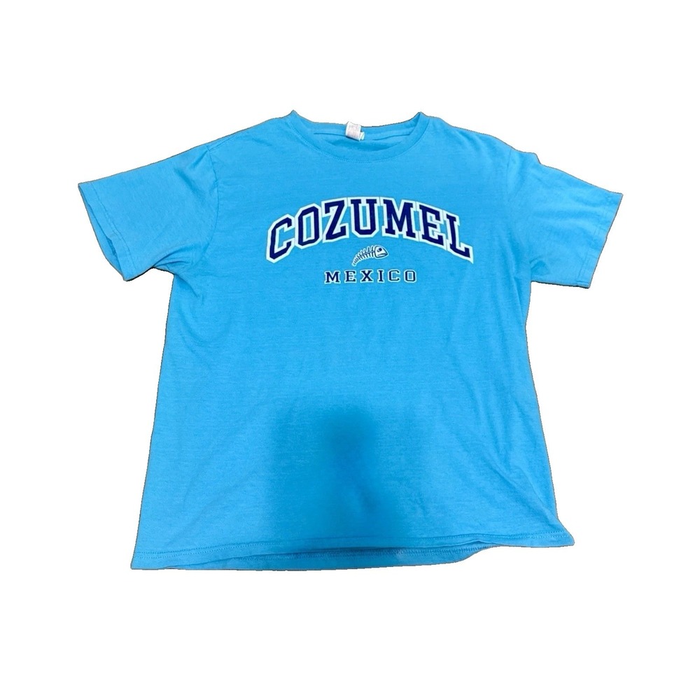 Cozumel Mexico Comfort Colors T Shirt Mens Medium Blue Fish Graphic Souvenir Tee